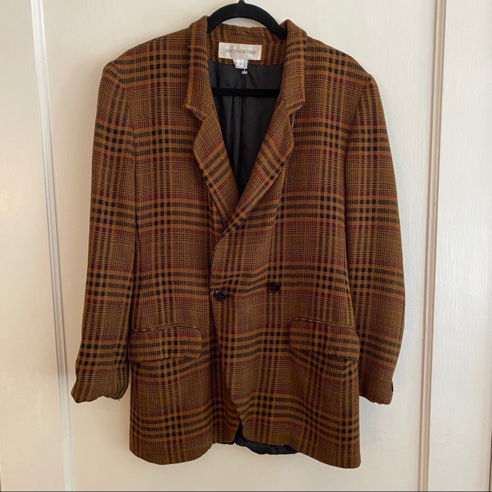 Vintage Jones New York plaid blazer size 6